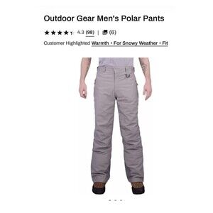 NWOT Outdoor Gear Men’s Polar Pants Gray Large Snow Pants $69.99